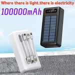 SOLAR POWER BANK 10000 MAH | FAST CHARGING | 4-BUILT IN CABLES